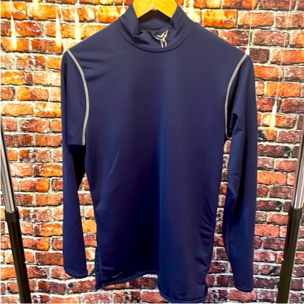 Nike pro performance thermal men's long sleeve navy blue shirt large base layer